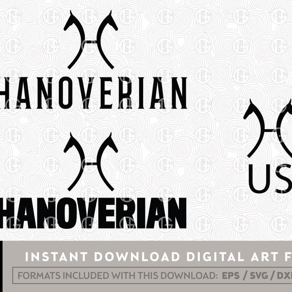 Hanoverian Brand GHD31, svg, dfx, png, eps, vector, transparent background, clipart, laser, sticker, horse, dressage, warmblood, handmade