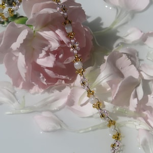 Gardenia Flower Czech Glass Bracelet