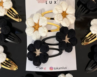 Gehäkelte Blumen Bonbon Bayram Ramadan Haarspangen | Haarschmuck Mädchen | Blumen Haarspange | handmade | Häkel Haarspange Handmade