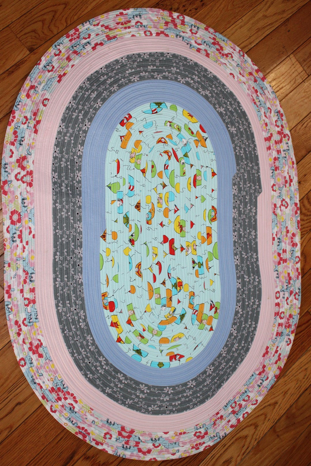 Dr Suess Jellyroll Rug - Oval - Farmhouse Style - Etsy