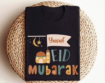 Custom Name Eid Mubarak T-Shirt For Family, Eid Islam Muslim Eid Al Fitr Women-Men Shirt, Eid Mubarak Shirt For Kids, Unisex Muslim Holiday