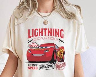 Comfort Colors® Retro McQueen Cars Shirt, Cars Movie T-Shirt, toddler Birthday Shirt, Cars Kids Tee, Toddler Birthday Cars Shirt