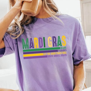 Retro Mardi Gras Shirt, Mardi Gras Carnival Shirt, Women Mardi Gras Costume, New Orleans Cruise Shirt, Fleur De Lis Tee, Fat Tuesday
