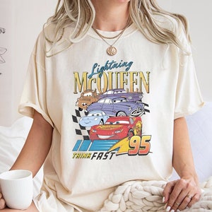 Comfort Colors® Retro Lightning Mcqueen Piston Cup Shirt, Disney Cars Unisex Shirt, Disney Shirts, Disney Pixar Shirt, Cars Shirt, Cars Land