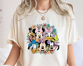 Comfort Colors® Floral Mickey And Friends Shirt, Disney Flower and Garden Festival Shirt, Floral Disney Shirt, Floral Shirt, Gardener Gift
