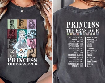 Disney Elsa Princess Eras Tour Shirt, Disney Princess Tour Tee, Disney Princess Characters Shirt, Disney Girl Trip Shirt, Disneyland Shirt
