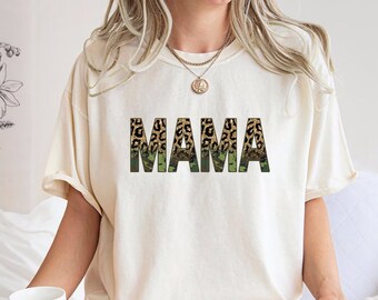 Comfort Colors® Retro Leopard Print Mama Shirt Gift For Mothers Day, Cheetah Mama Shirt, Trendy Gifts For Mom, Cute Mama Gift, Mom's