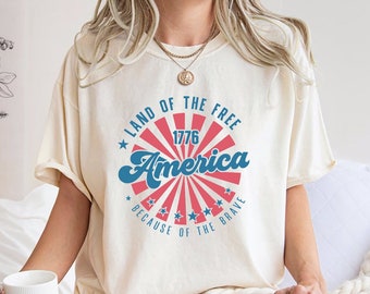 Comfort Colors Retro America Shirt, America The Beautiful, 4th Of July Shirt, Fourth Of July, Patriotic USA Gift, Unisex Graphic Tee