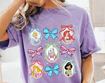 Comfort Color Vintage Disney Cinderella Snow White Ariel Belle Rapunzel Tee, Girl Disney Trip Shirt, Disney Princess shirt, Magic Kingdom