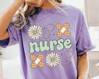 Cute Nurse Shirt Comfort Colors®, Fall Nurse T-Shirt, Nurse Graduation Gift, Nursing School Shirt, Soft Girl Nurse Shirt, New Nurse Tee