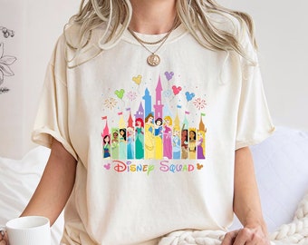 Comfort Colors® Disney Princess Castle Shirt, Disney Vacation Sweatshirt, Disney Princesses Squad Hoodie, Disney Girl Trip shirt, Princess