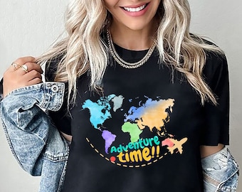 Travel Sweater, Adventure Sweater, World Map Travel T-shirt, Unisex Sweatshirt And Hoodie, Road Trip, Traveler Gift, Wanderlust Sweater