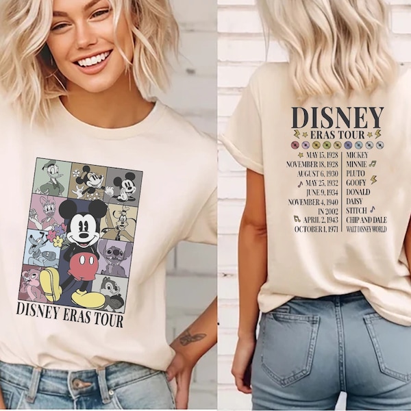 Vintage Disney World Eras Tour Mickey Mouse Shirt, Mickey And Friends Sweatshirt, Retro Walt Disney, Disney Eras, Mickey Eras Tour Hoodie