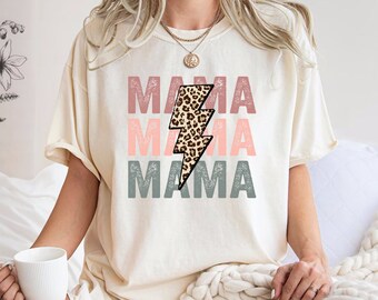 Comfort Colors® Retro Mama Shirt For Mothers Day Gift From Daughter,Mama T-shirt For Birthday Gift For Her, Baby Shower Gift