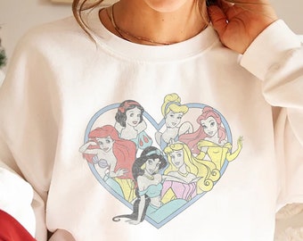 Sudadera princesa vintage, camisa retro princess tour, camisa vintage de Disney, camisa Rapunzel, camisa Ariel, camiseta cenicienta