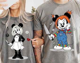 Comfort Colors® Mickey Minnie Halloween Couple Shirts, Disney Halloween Shirt, Custom Family Disney Shirt,Halloween Family Shirt