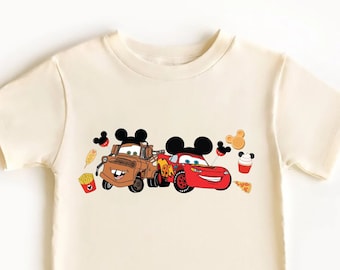 Lightning McQueen Mater Disney Snacks T-shirt Mickey shaped Snacks Disney Parks group family shirts Adult Youth Toddler Sizes