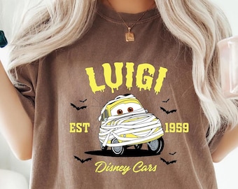 Halloween Vintage Cars Luigi shirt, Custom Cars halloween Matching Shirt, Pixar Cars halloween Shirt, Cars Themed Tee,disney halloween shirt