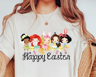 Happy Easter Princess Shirt, Disney Princess Easter Shirt, Easter Day Princess Kids Shirt, Easter Gift, Disney Friends Easter Shirt