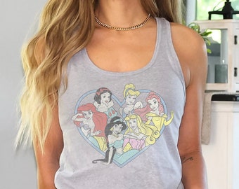 Vintage Princess Tank Top, Retro Princess Tour Tank Top, Vintage Disney Tank Top, Rapunzel Tank Top, Ariel Tank Top, cinderella tee