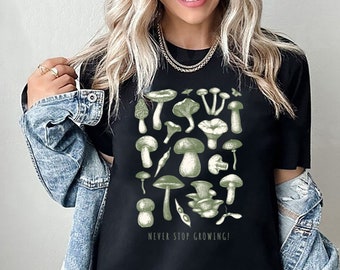 Goblincore shirt mushroom shirt cottagecore shirt fairycore shirt naturecore shirt granola girl autumn aesthetic boho tshirt green witch