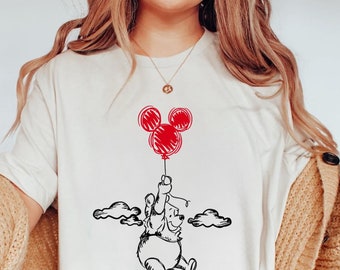 Comfort Colors® Winnie The Pooh and Friends Shirt, Winnie The Pooh Shirt, Pooh Balloons Shirt, Disney Pooh T-Shirt, Cute Pooh Bear Shirt