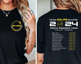 Comfort Colors® Total Solar Eclipse 2024 Shirt, doppelseitiges Shirt, 8. April 2024 Shirt, Eclipse Event 2024 Shirt, Celestial Shirt