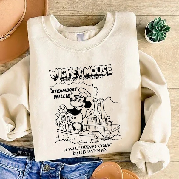 Mickey Mouse Steamboat Willie Poster Homage Shirt Walt Disney World Shirt Gift Ideas Men Women Sweatshirt-Hoodie