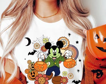 Comfort Colors® Disney Mickey Halloween Shirt, Mickey And Minnie Halloween Shirt, Trick Or Treat, Mickey and Friends Halloween Shirt