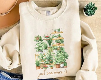 Sweatshirt femme plante, sweat plante plante de plus, femme plante folle, chemise jardinage, chemise maman plante, col rond d'automne, cadeau pour amoureux des plantes