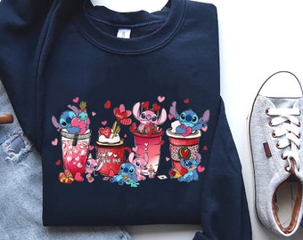 Stitch Valentine Sweatshirt, Stitch Shirt, Disney Stitch Shirt, Disney Valentine's Day Shirt, Valentine's Stitch, Lilo and Stitch Shirt