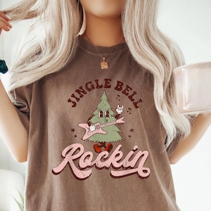 Comfort Colors® Jingle Bell Shirt, Rockin Shirt, T-shirt, Retro Christmas T-shirt, Christmas Season, Christmas 2024, Jingle Bell Rock