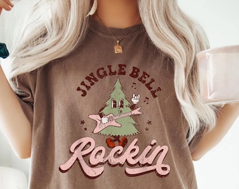 Comfort Colors® Jingle Bell Shirt, Rockin Shirt, T-shirt, Retro Christmas T-shirt, Christmas Season, Christmas 2024, Jingle Bell Rock