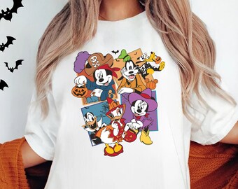 Comfort Colors® Retro Disney Halloween Shirt, Halloween Mickey and Friends Shirt, Vintage Disney Halloween Mickey Not So Scary