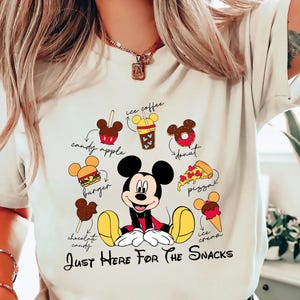 Just Here For The Snacks Shirt, Mickey T-Shirt, Disney Snacks Shirt, WDW Family Trip Tee, Disney Food Shirt, Disney Vacay Mode