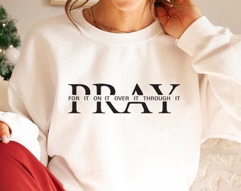 Christian Pray Sweatshirt, Women Of The Bible Shirt, Christian Women Sweater, Prayer Shirt, Praying Women Crewneck, Jesus Church Shirt