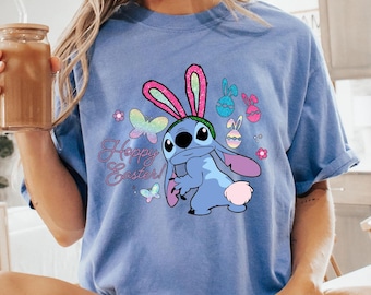 Stitch Easter Shirt, Disney  Stitch Tee, Easter Bunny Shirt, Easter Spring Shirt, Funny Easter Sweater, Stitch Bunny Tee
