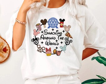 Snacking Around The World T-shirt, World Traveler Shirt, Disney Family Shirt, Epcot Disney Shirt, Holiday Shirt, Disney trip tshirts