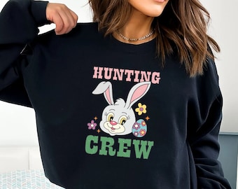 Hunting Crew Sweatshirt, Egg Hunting Crew Shirt, Easter Egg Hunting, Easter Shirt, Family Matching Shirt, Easter Family Shirt, Cute Crew