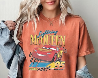 Comfort Colors® Retro Lightning Mcqueen Piston Cup Shirt, Disney Cars Shirt, Disney Shirts, Disney Pixar Shirt, Cars Shirt, Cars Land Shirt
