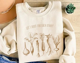 Let's root for each other and watch each other grow! Gardening Vegetable Green Thumb Design | UNISEX Relaxed Jersey T-Shirt for Women