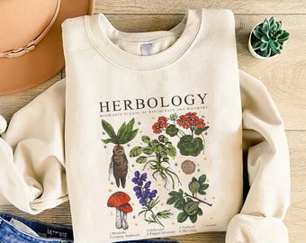 Herbology Plants Sweatshirt, Herbology Shirt, Gift For Plant Lover, Botanical, Plant Lover Shirt,Plant Wizard Pottery,Gardening Shirt