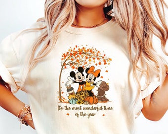Mickey Minnie Fall Shirt, Fall Disney Shirt, Mickey Autumn Tee, Disney Halloween Party Tee, Disney Fall T-shirt, Pumpkin Sweatshirt