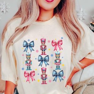 Nutcracker Christmas Shirt, Women&#39;s Holiday Tee, Watercolor Holiday Sweatshirt, Holiday Party Gift, Christmas Shirt Pretty