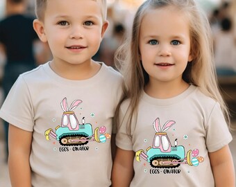 Easter Tractor Shirt, Eggs Cavator Shirt, Easter Toddler Shirt, Easter Family, Easter Day Gifts, Cute Easter Sweatshirt, Boy- Girl Easter