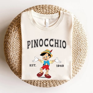 Pinocchio Shirt, Disneyland Shirt, DisneyWorld Shirt, Unisex Disneyland Shirt, Pinocchio and Jiminy Cricket Shirt