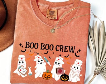 Comfort Colors® Halloween Nurse Shirt, Boo Boo Crew, Nurse Gift For Women, Spooky Season Shirt