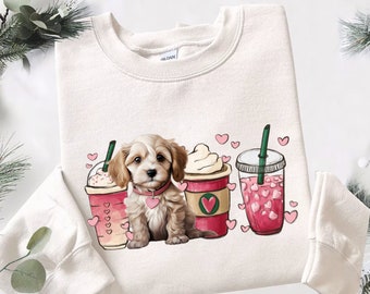 Cavapoo Dog Valentines Sweatshirt,Dog Shirt For People, Dog Mom Person Gift,New Dog Mama Gift, Valentines Gifts Hers, Dog Person Sweater