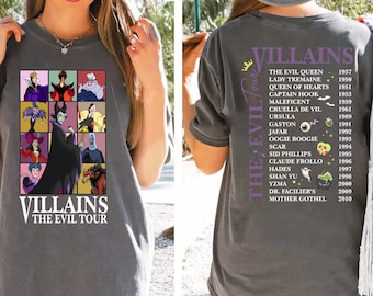 Comfort Colors® Villains The Evil Tour T-Shirt, Halloween Evil Queen Shirt, Maleficent Tee, Disneyland Girl Trip Shirt, Halloween Witch