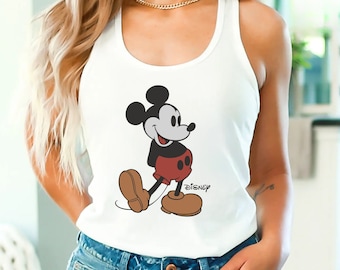 Disney Classic Mickey Mouse Pose Tank Top, Mickey Tank, Disneyland Holiday Vacation Tank, Disney Retro Tank Top